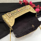 Kasika Kundan Brass Clutch Gold Rose Gold