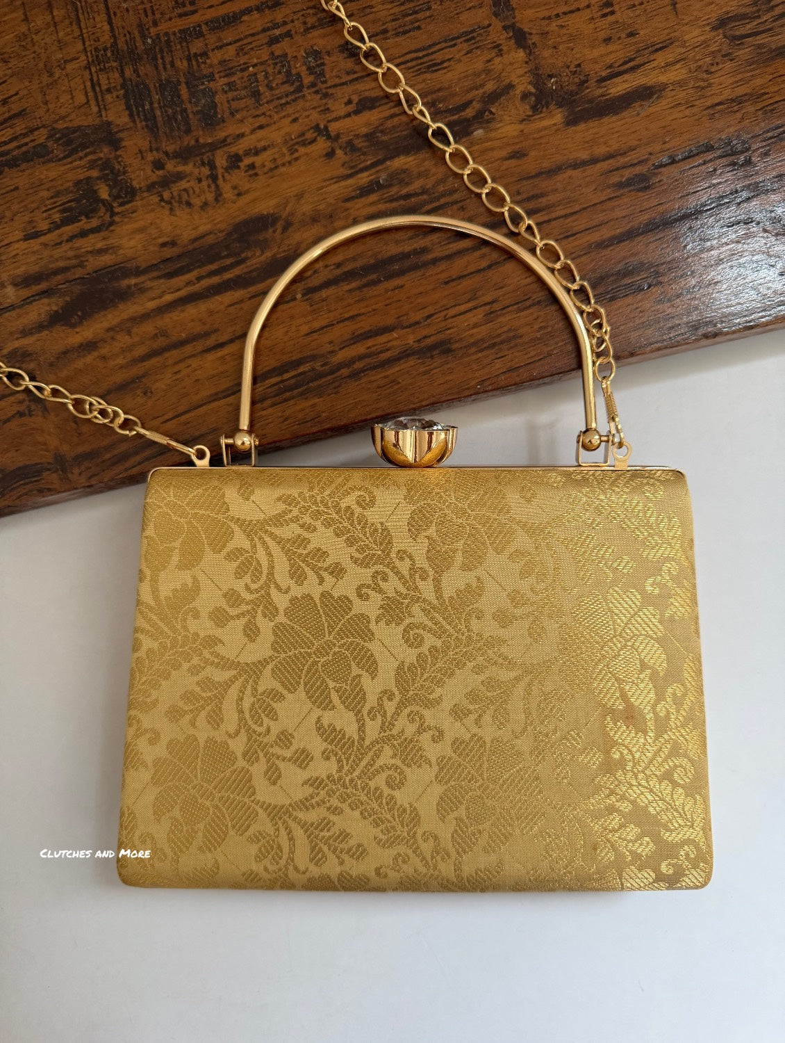 Hoor Banarsi Clutch Gold