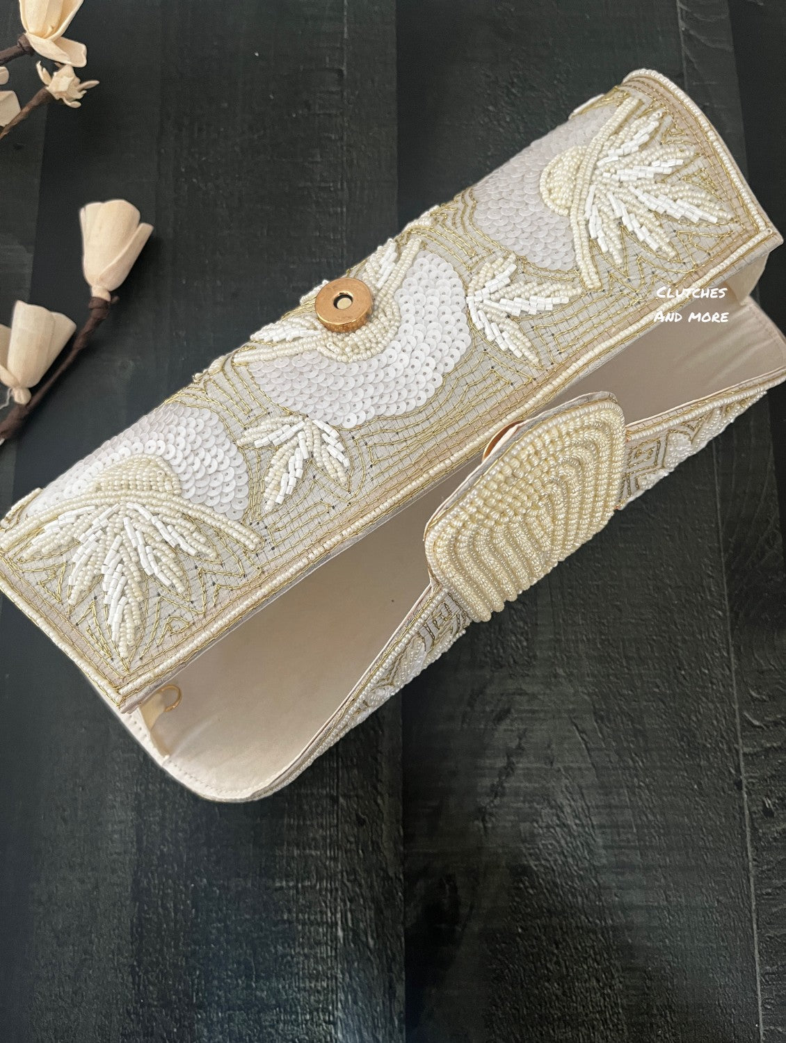 White Parchment Style Clutch