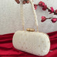 Adaa Chikankari Clutch White