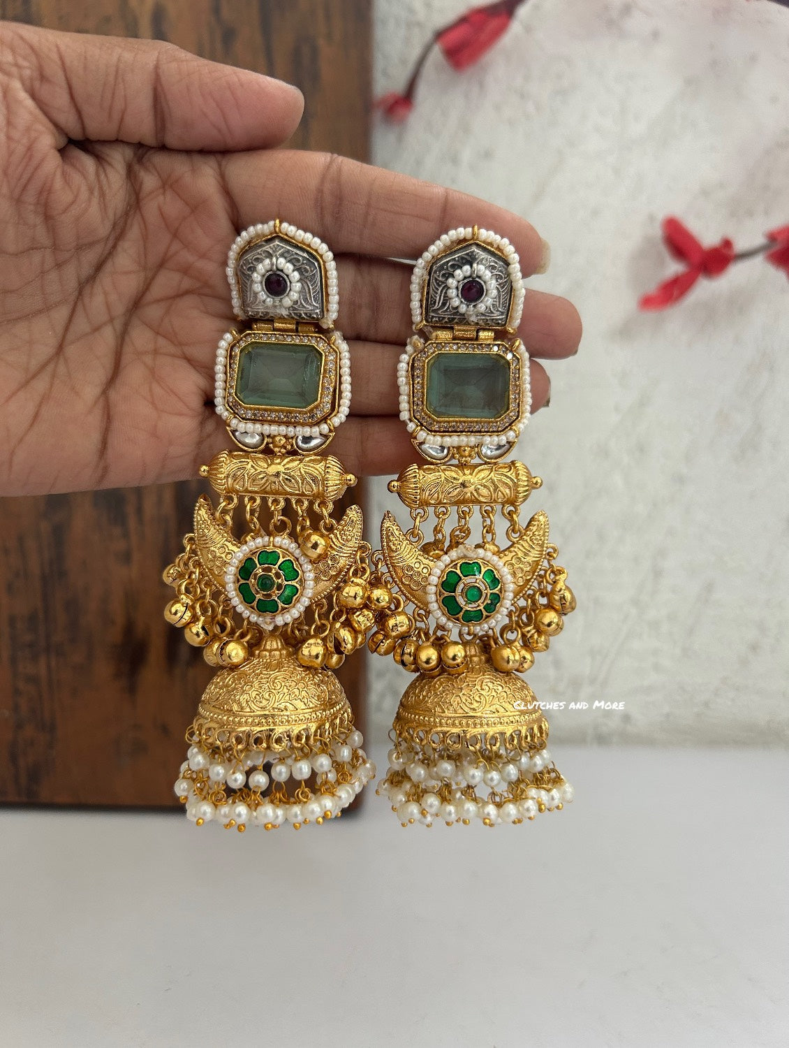 Advaita Kashmiri Earrings Pastel Green