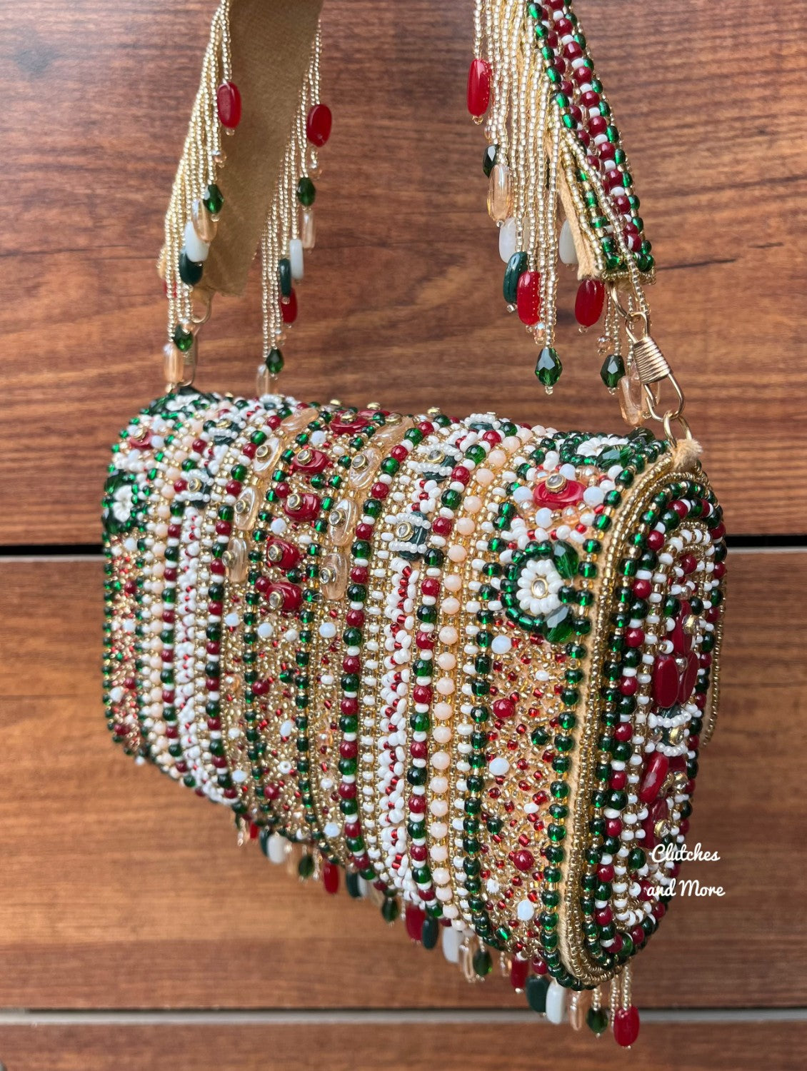 Luxe Multicolored Beaded Flap Bag