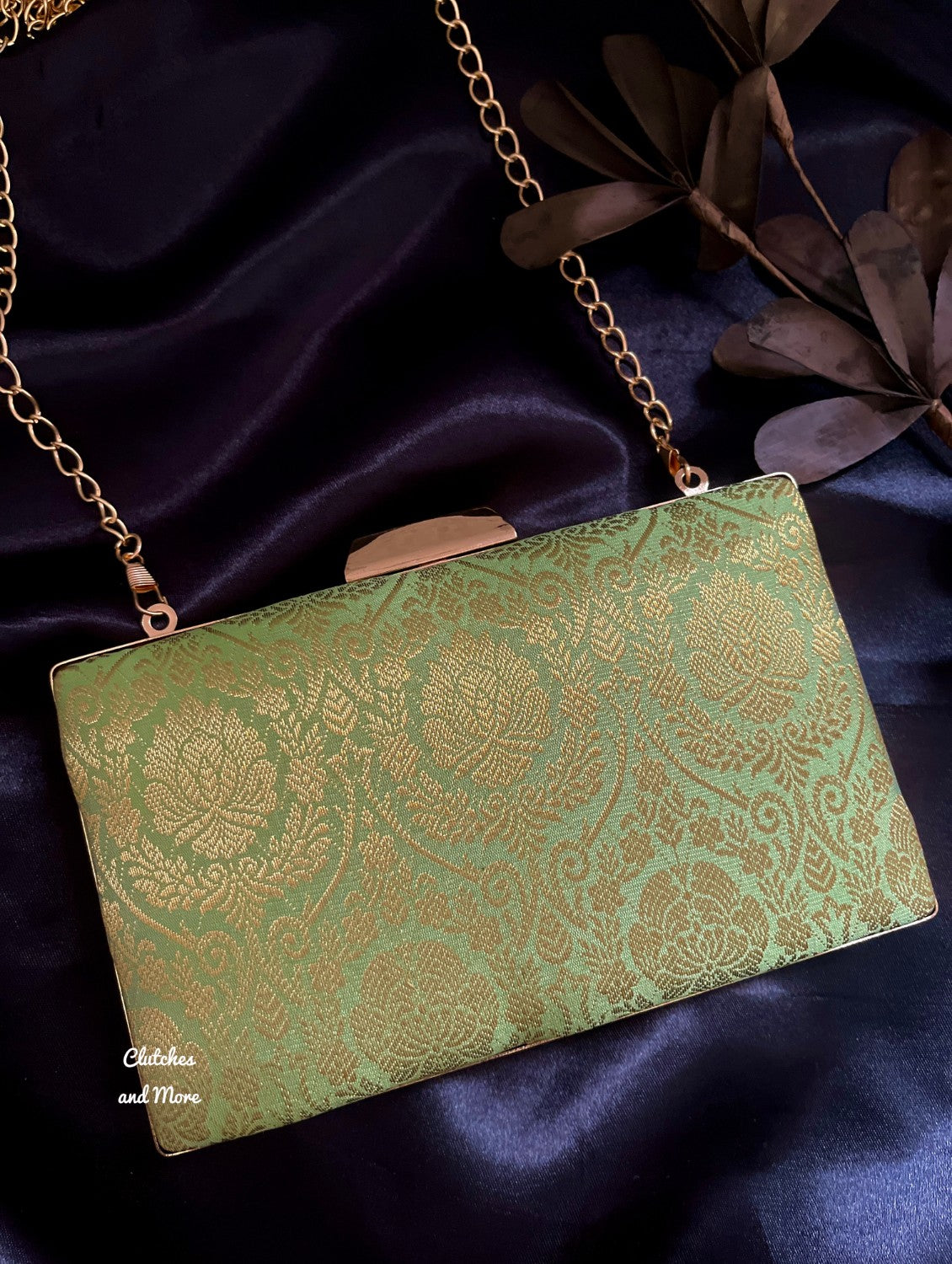 Kala Banarsi Clutch Green