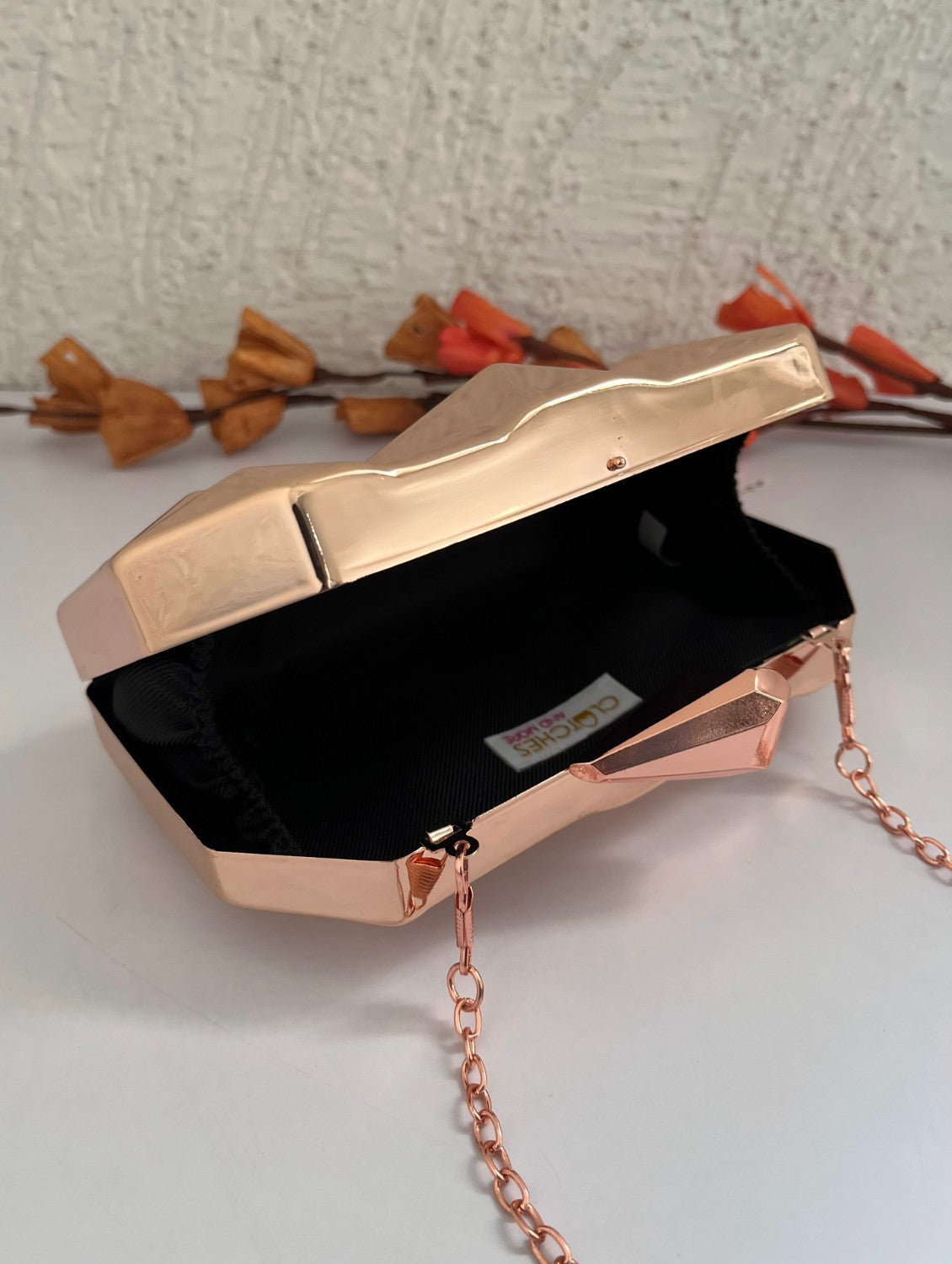 Metal "Reflector Clutch" Gold-Rose gold