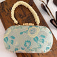 Adaa Banarsi Clutch Blue Floral