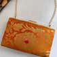 Kala Banarsi Clutch Yellow-Orange