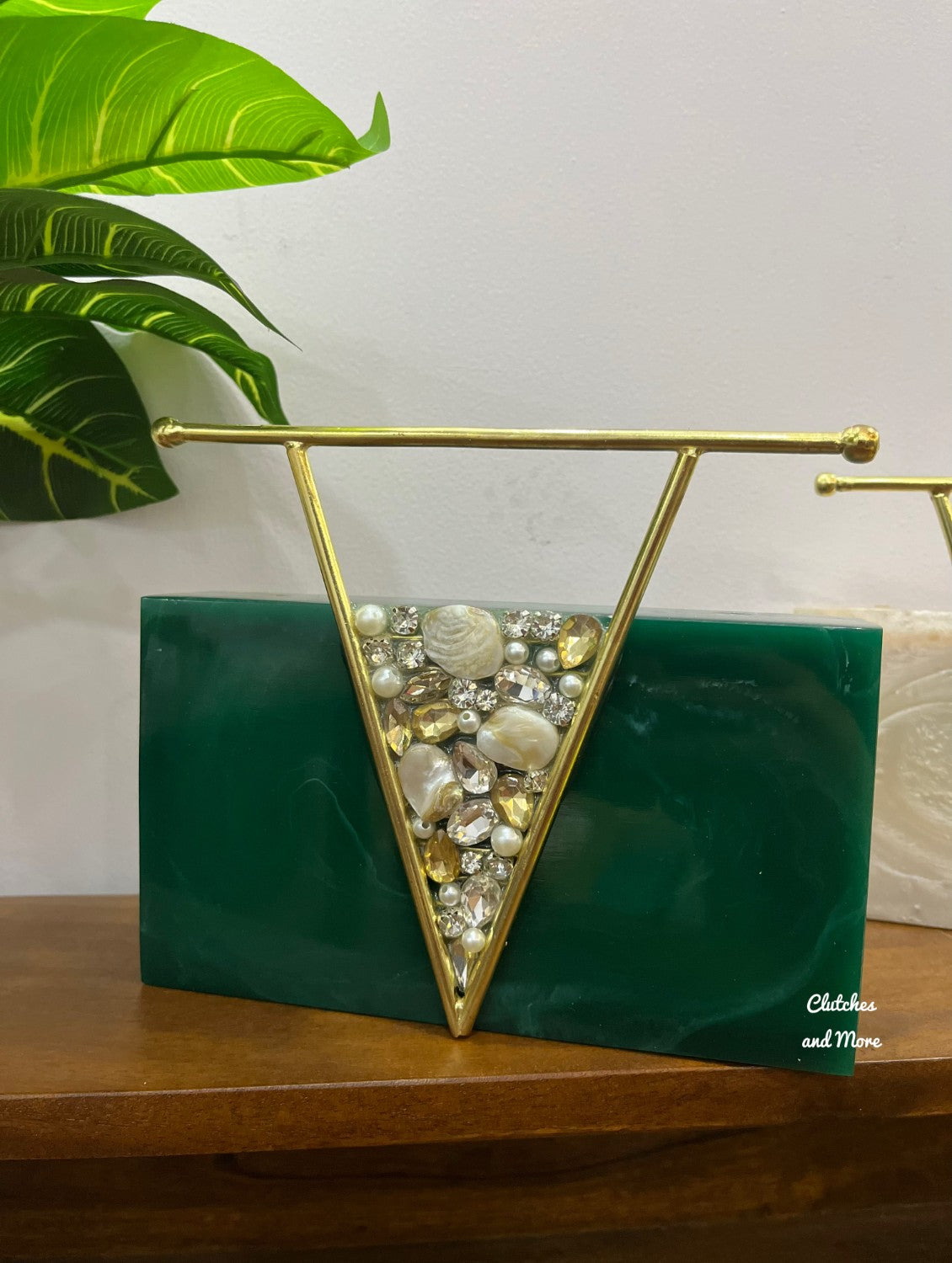 Green Handheld Premium Resin Clutch