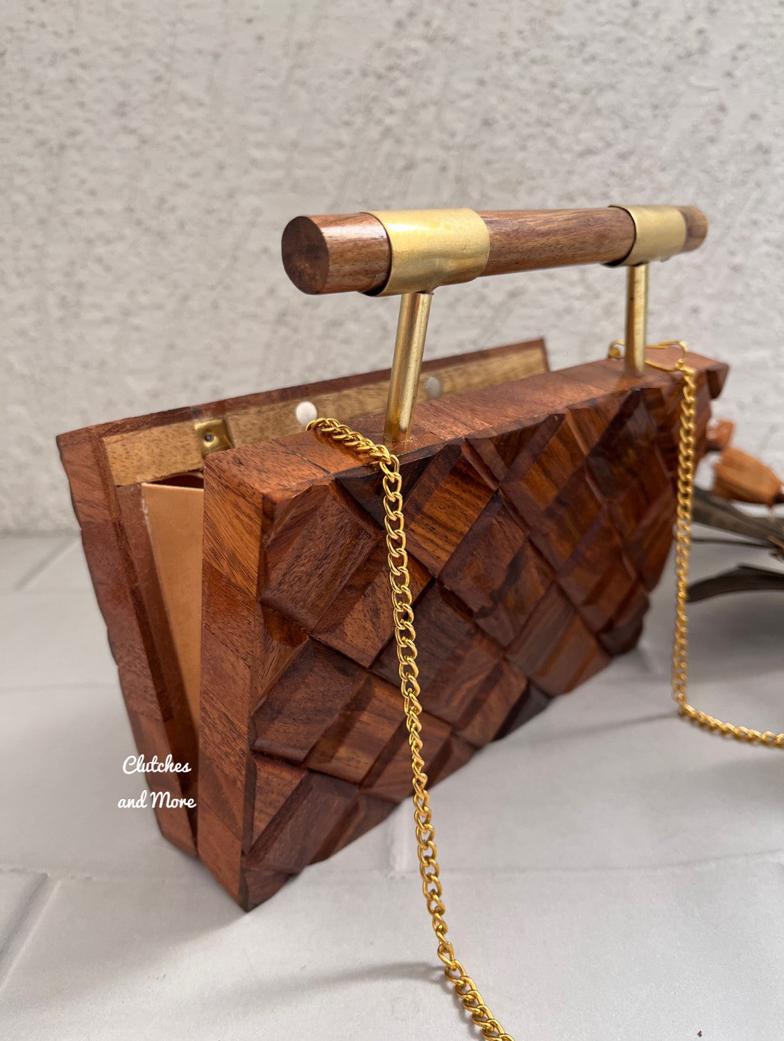 Rustic Affair Wooden Clutch