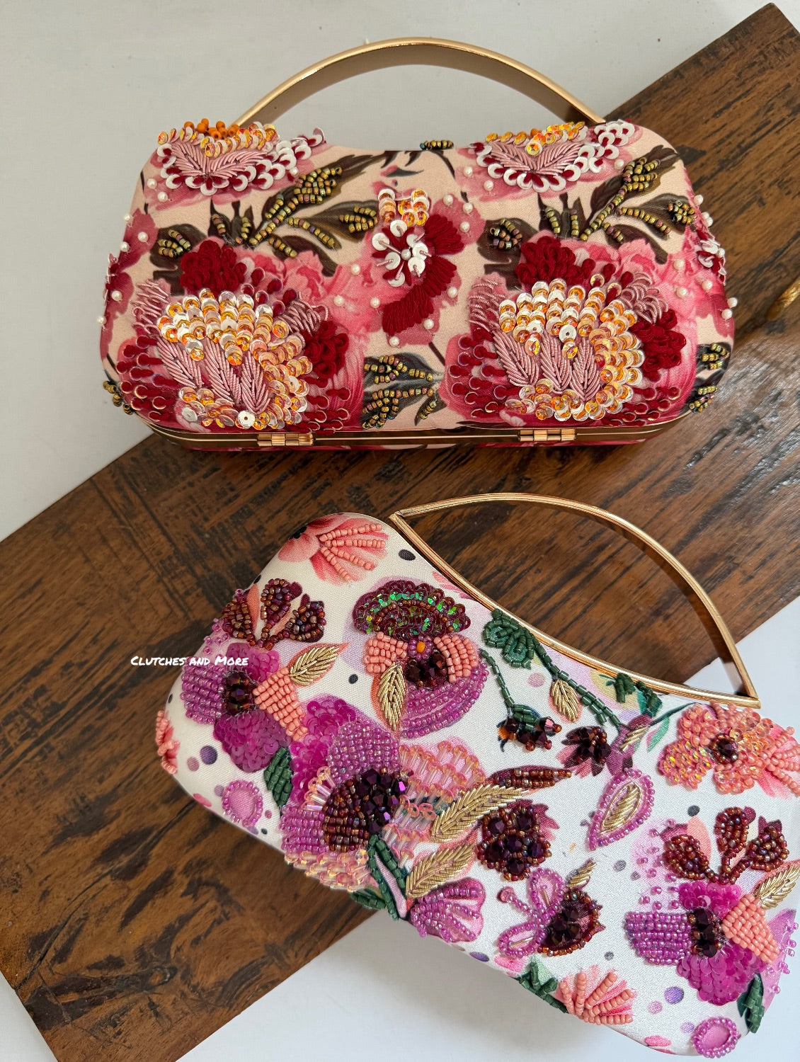 Poppy Floral Capsule Clutch Pink Multicoloured