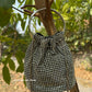 Hazel Rhinestone Bucket Bag Silver