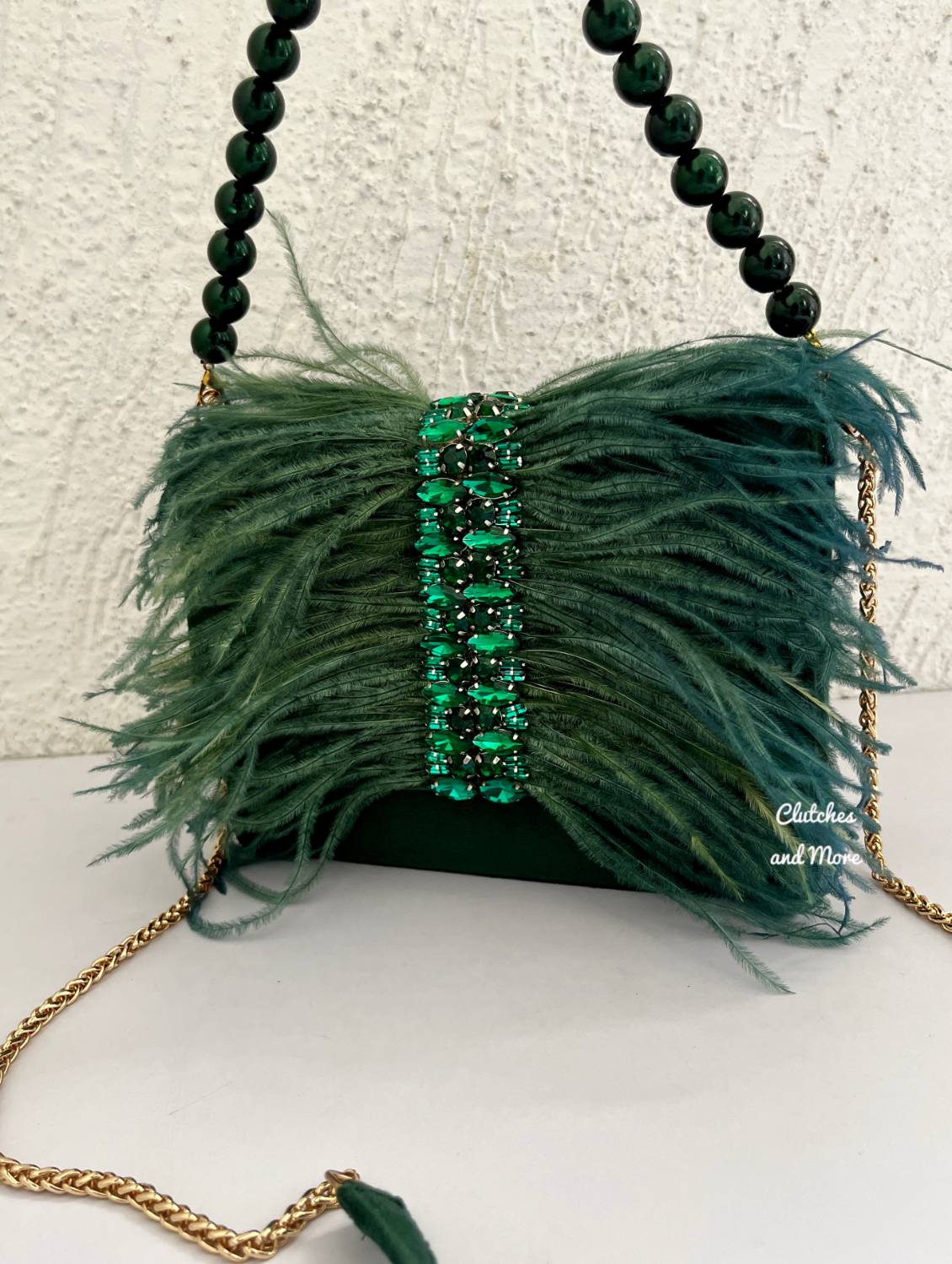 Feather Flap Bag Green