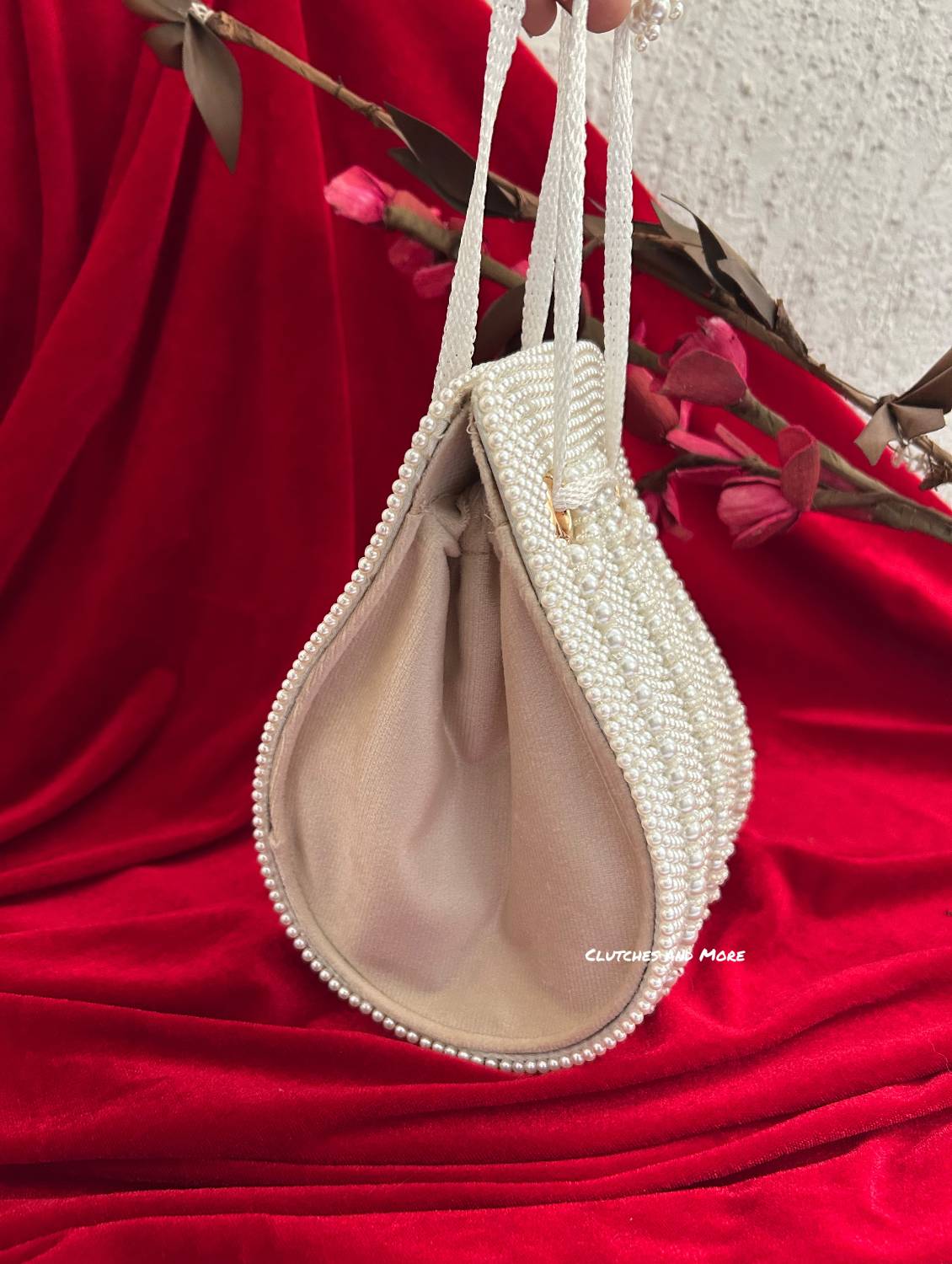 Pearl Droplet Bag White