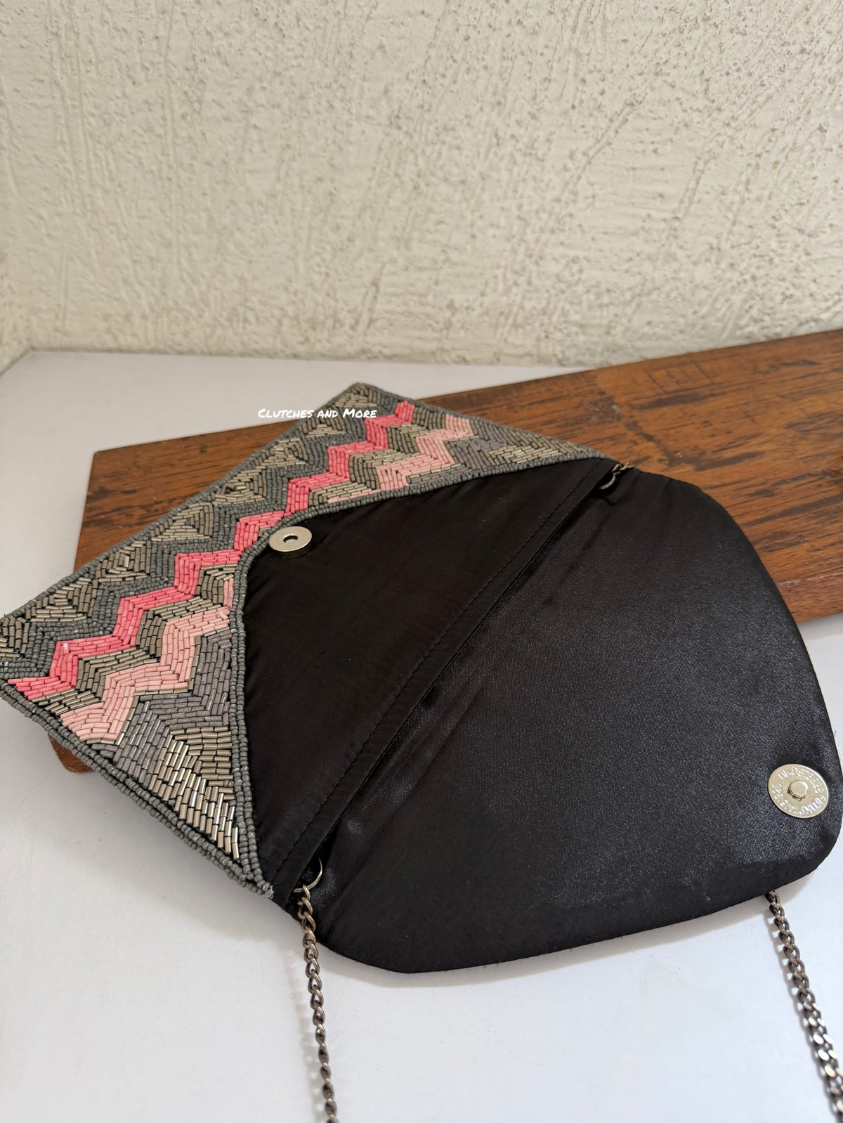 Grey Pink  Envelope Bag