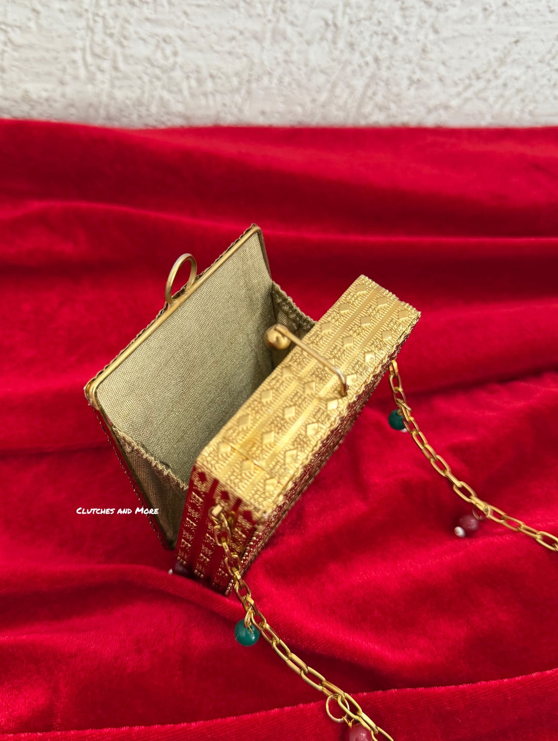 Mumtaz Mini Metal Jaal Bag Gold Multi