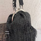 Black Batua Bag with long Tassles