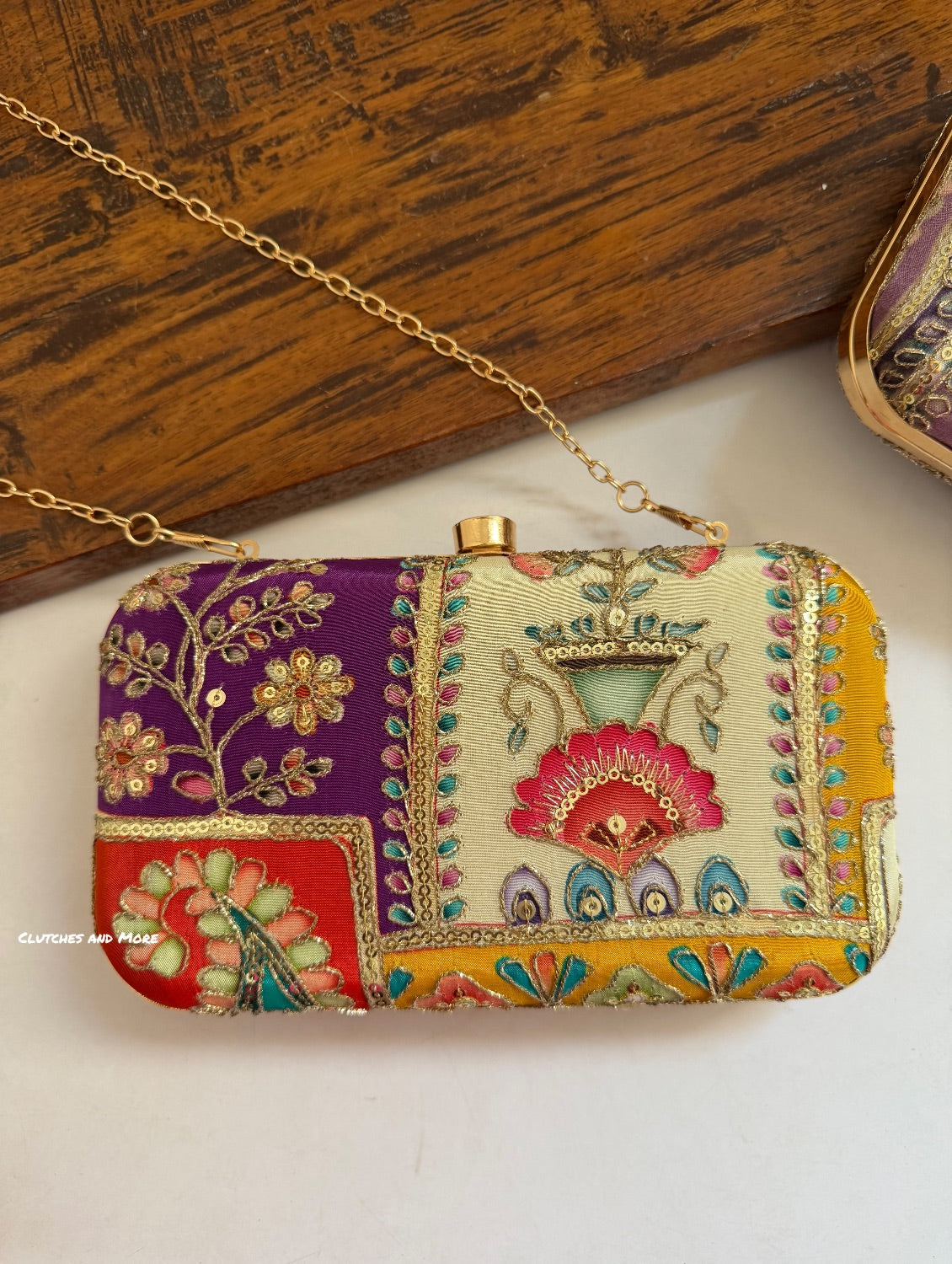 Maharani Party Bag Yellow Red Multi