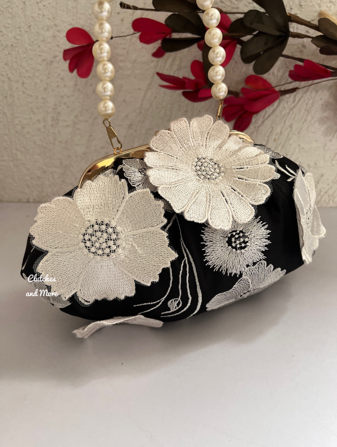 Garden of Flowers Batua Bag Black