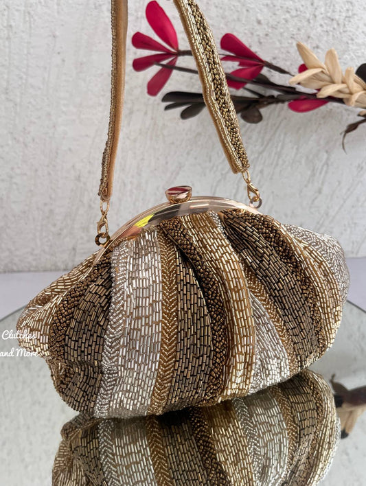 Meher Gold Silver Batua Bag