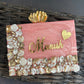 Light Pink Resin clutch with Name