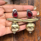Ava Brass Drops (Maroon)