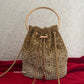 Rhinestone Bucket Bag Gold