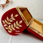 Leaf Sketch Red Box Clutch