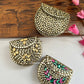 Kasika Kundan Brass Mini Clutch Multicolored