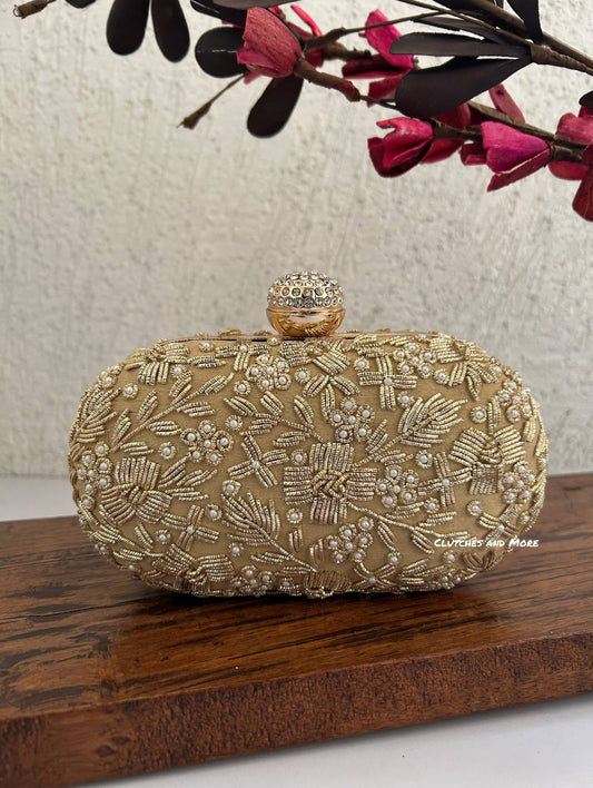 Golden Garden Capsule Clutch
