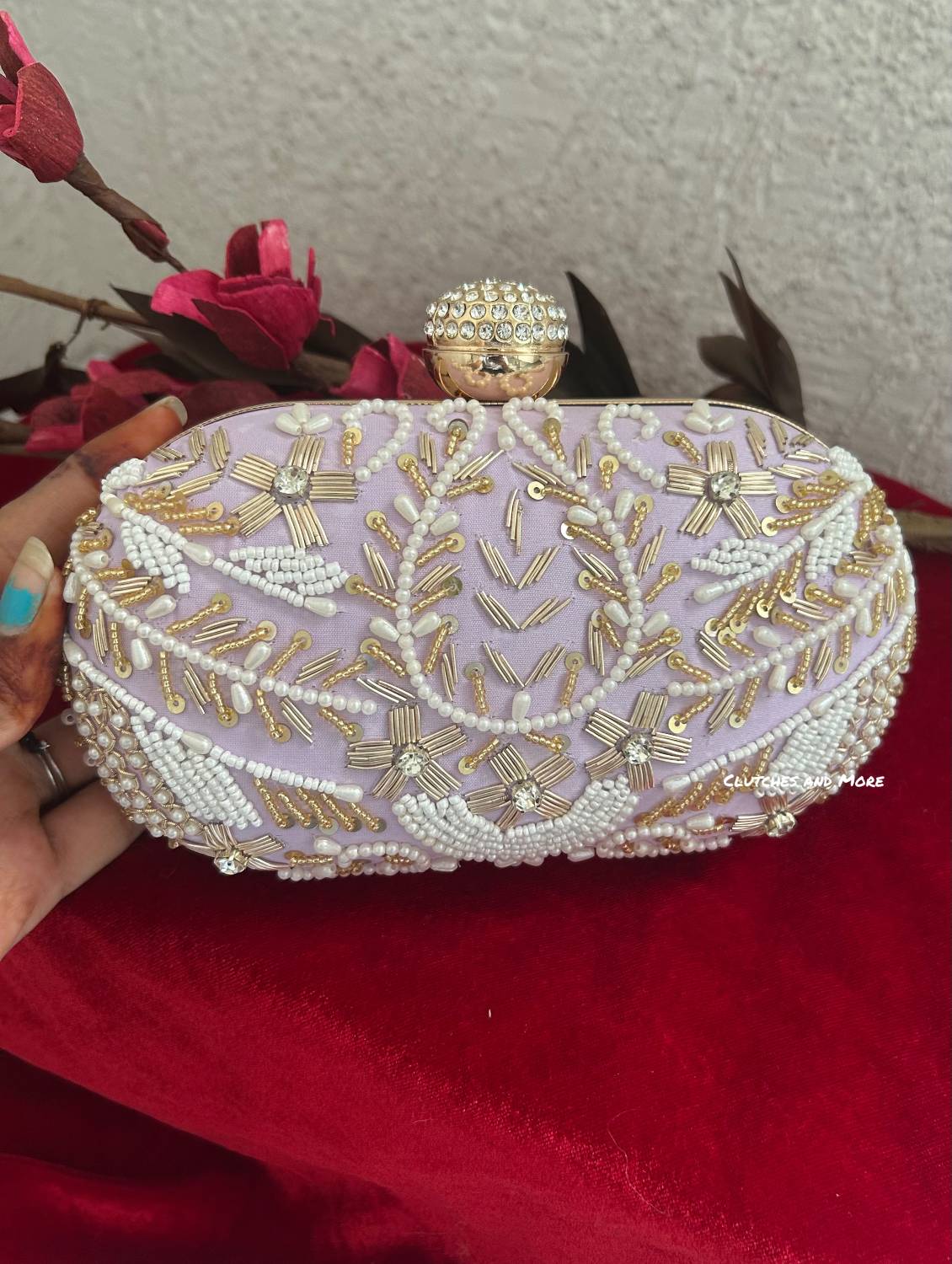 Aarohi Lavender Capsule clutch