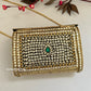 Kasika Kundan Brass Clutch Multicolored