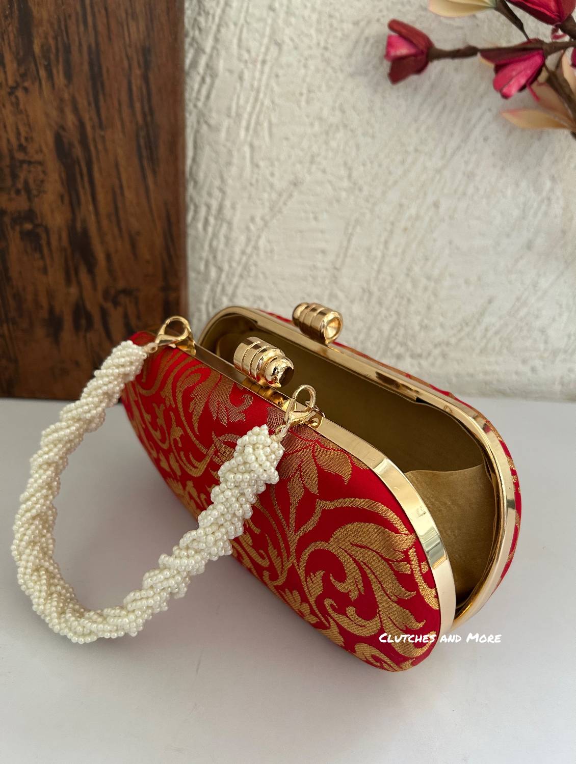 Adaa Banarsi Clutch Red