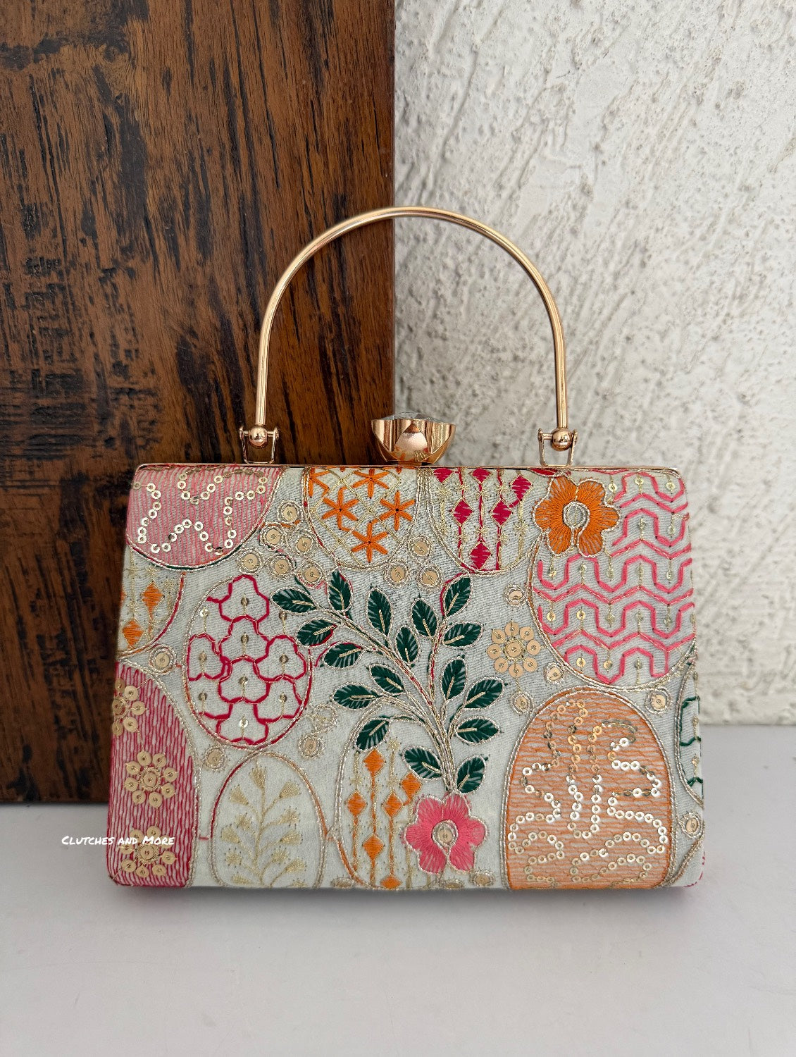 Lakhnawi Chikankari Bag Whitish Green