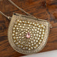 Kasika Kundan Brass Clutch Mini Silver Pink