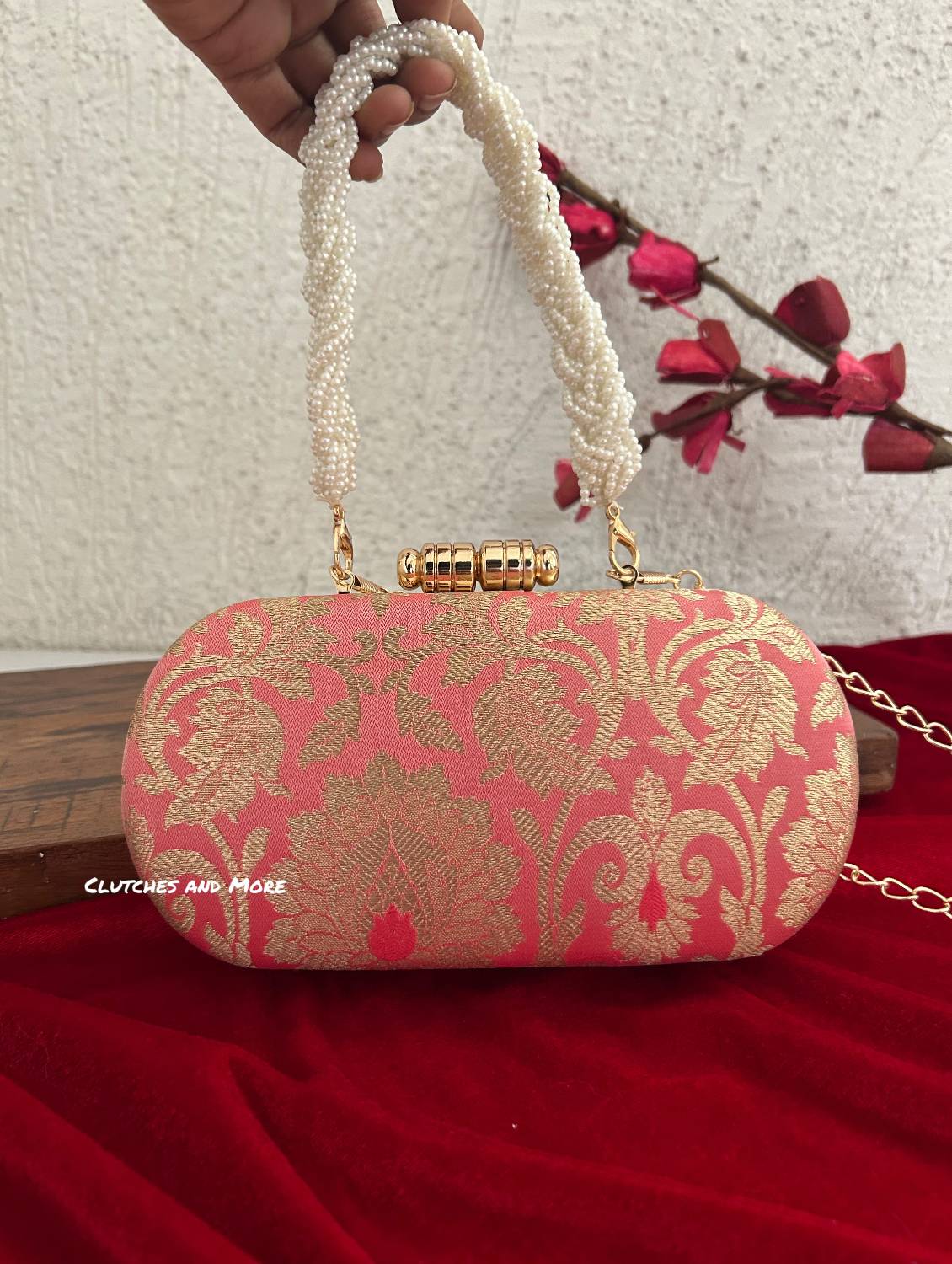 Adaa Banarsi Clutch Pink