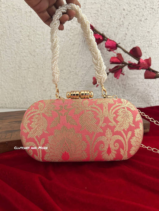 Adaa Banarsi Clutch Pink