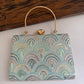 Rainbow Chikankari Bag Blue