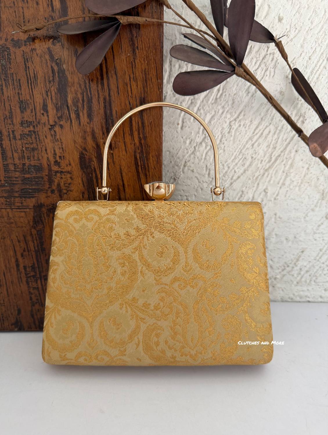 Hoor Banarsi Clutch Gold