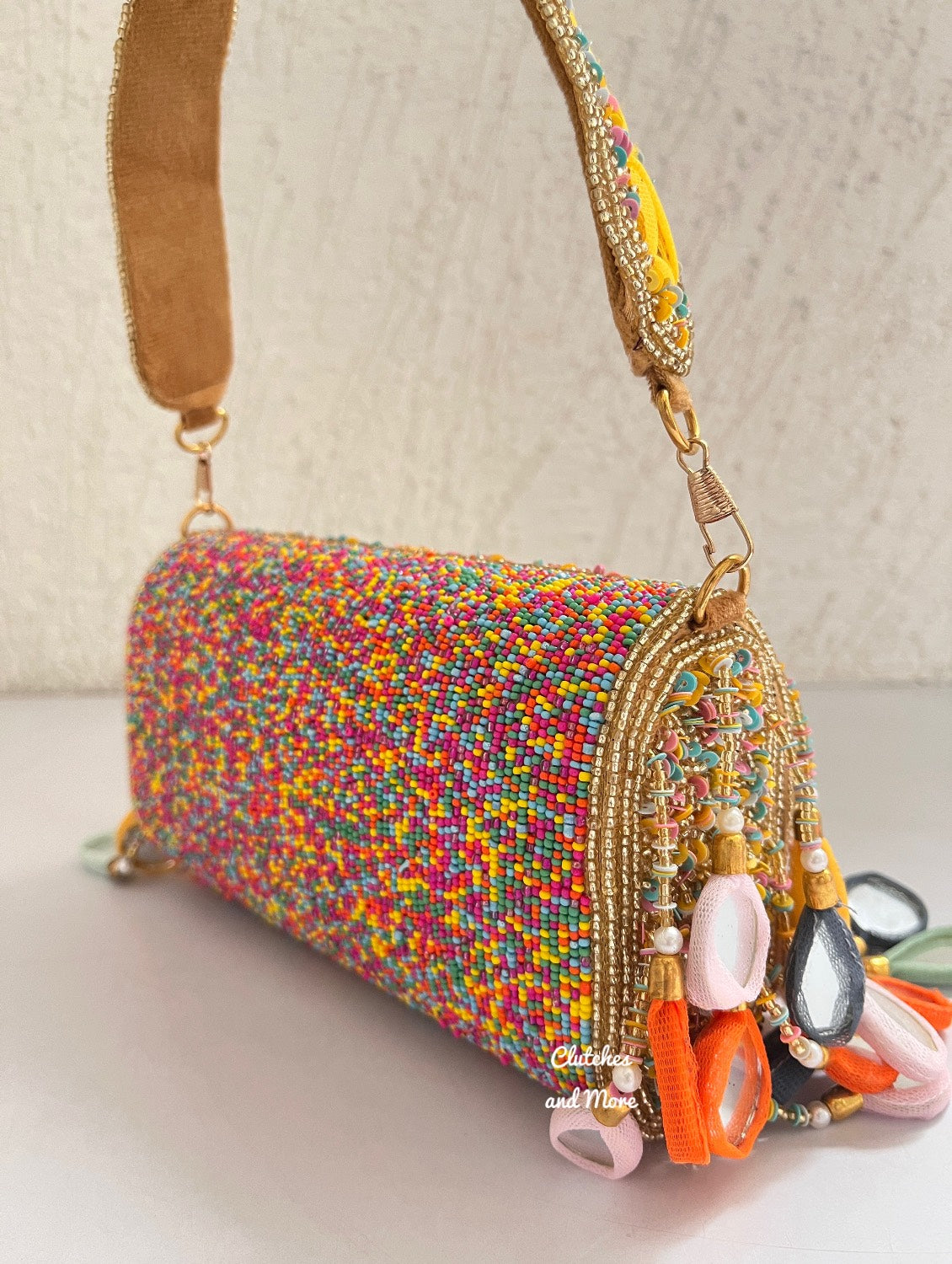 Mirror Flap Bag Multicolored ( Gold Base )