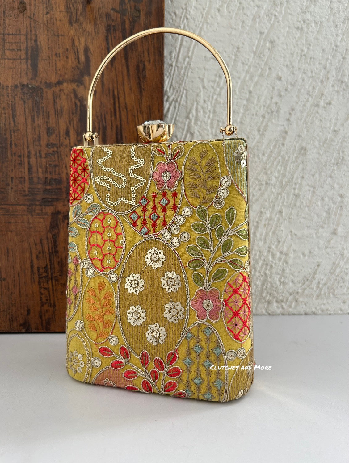 Ibadat Lakhnawi Chikankari Bag Yellow