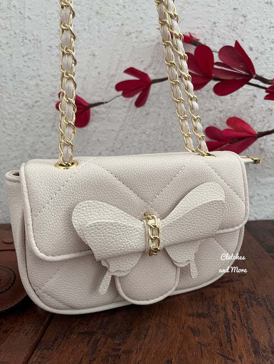 Butterfly White Sling Bag