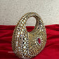 Kiana Kundan Clutch Mini Red Gold
