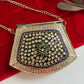 Kasika Kundan Brass Clutch Mini Silver Multicolored