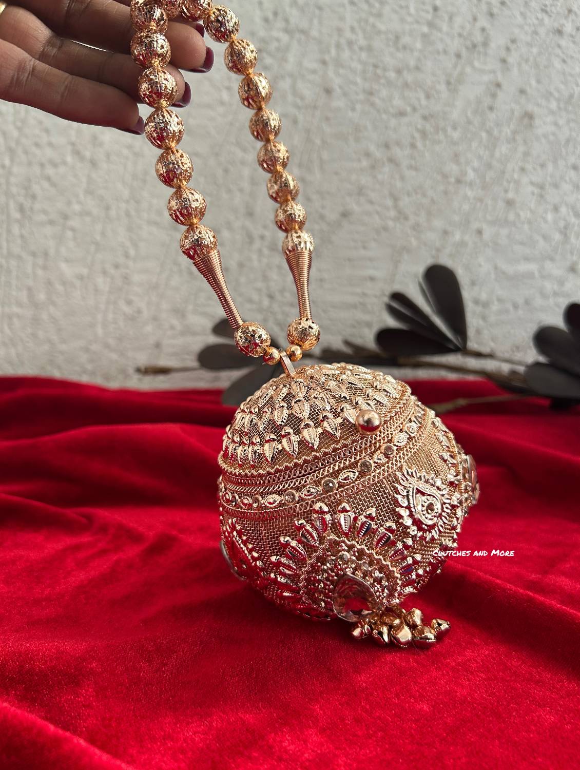 Mini Metal Potli Bag Rose Gold