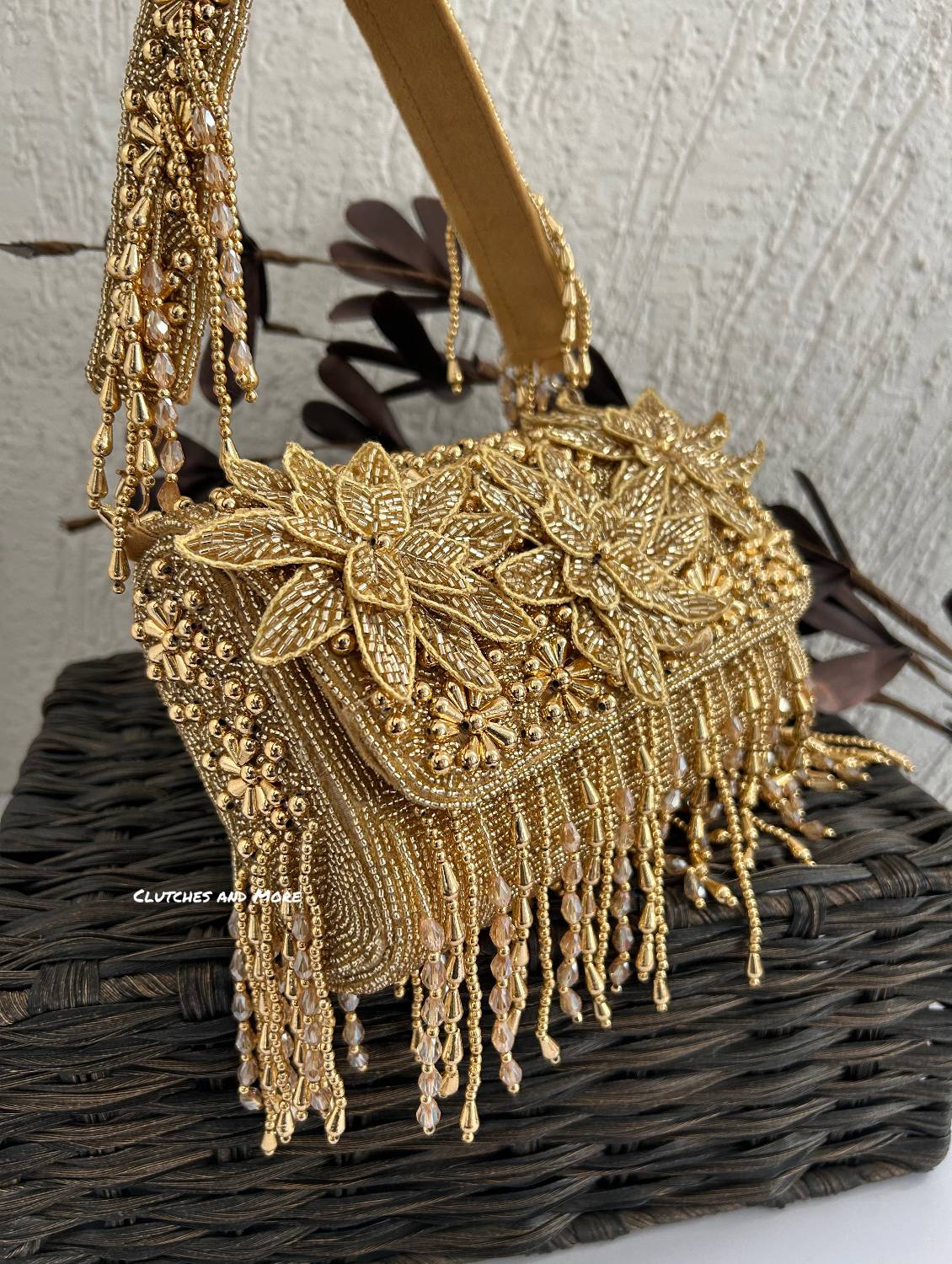 Mariam Gold Flap Bag