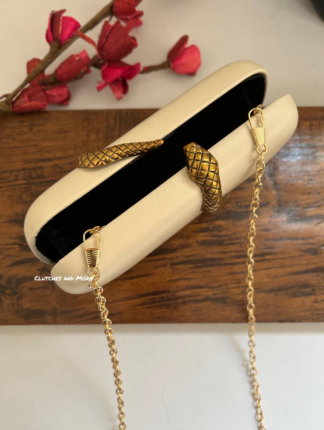 BVLGARI Serpertine Clutch White