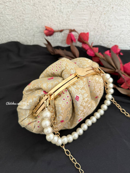 Banarsi Batua Bag Light Gold
