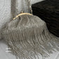 Silver Batua Bag with long Tassles