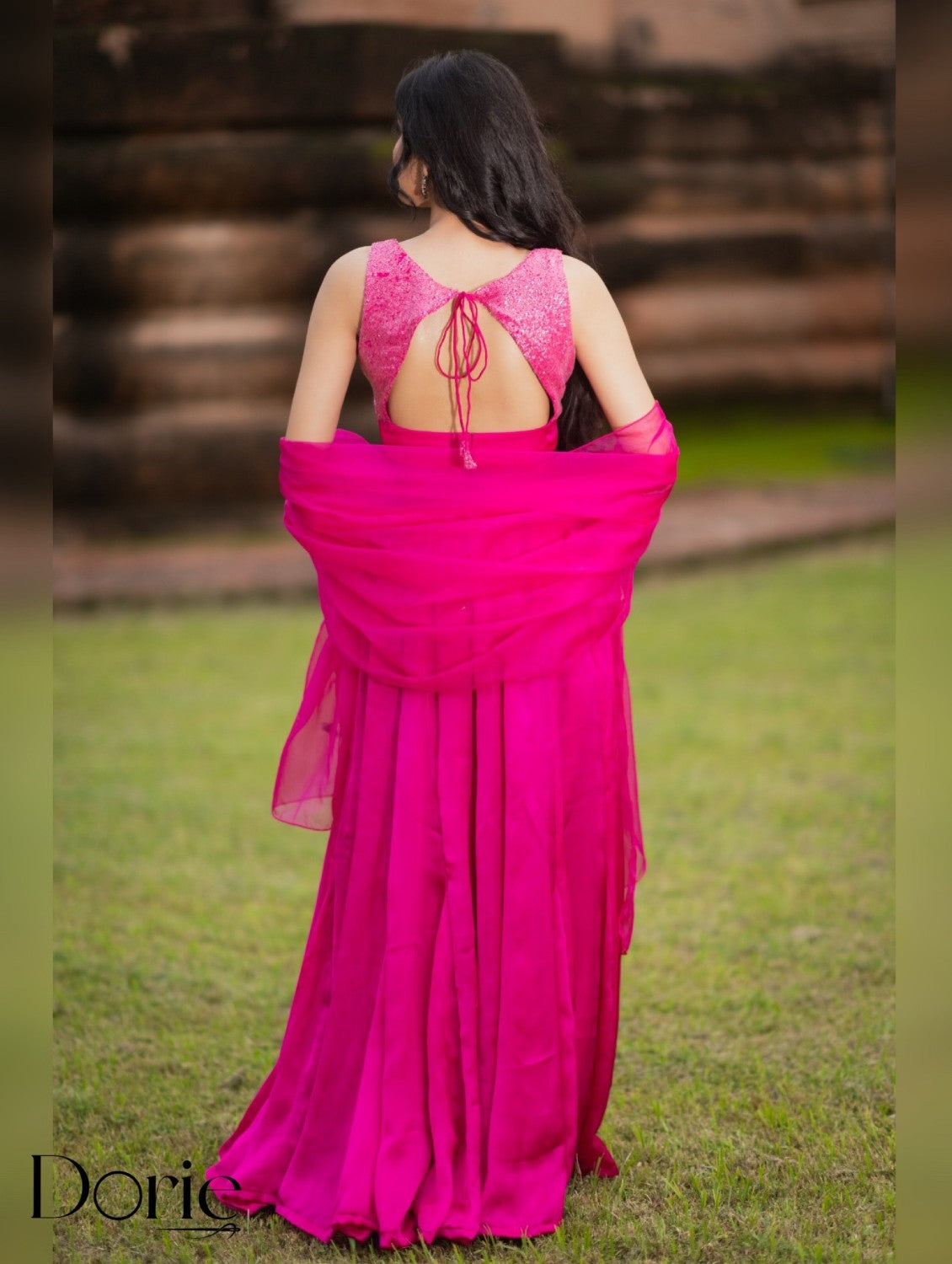 Pink Lehenga Set by Dorie