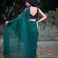 Bottle Green Crushed  Ready to Wear Saree by Dorie