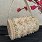 Victoria Cylindrical Beaded Bag Nude